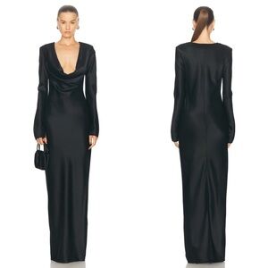 SANS FAFF Anna Cowl Evening Dress in Black Size Small